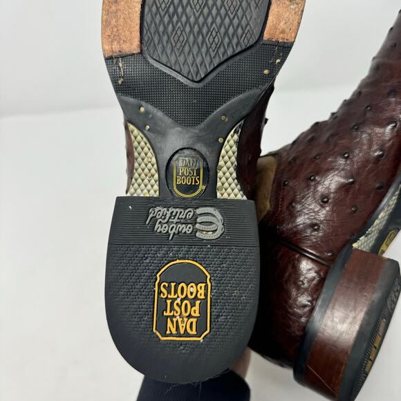 Dan Post Alamosa Full Quill Ostrich Cowboy Boots Brown Tan Size 9D DP3875 - Picture 13 of 15